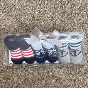 Infant Nautical Baby Sock Gift Set - Red, Navy & Gray